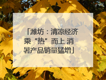 潍坊：清凉经济乘“热”而上 消暑产品销量猛增