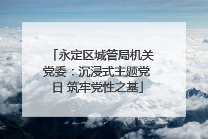 永定区城管局机关党委：沉浸式主题党日 筑牢党性之基