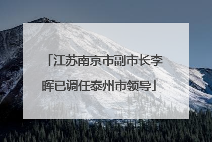 江苏南京市副市长李晖已调任泰州市领导