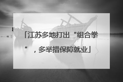 江苏多地打出“组合拳”，多举措保障就业