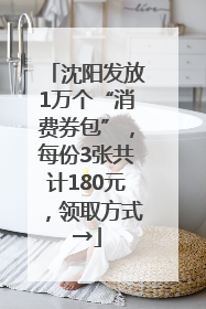 沈阳发放1万个“消费券包”，每份3张共计180元，领取方式→
