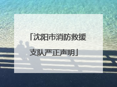 沈阳市消防救援支队严正声明