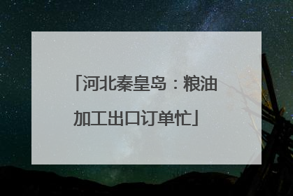 河北秦皇岛：粮油加工出口订单忙