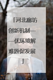 河北廊坊创新机制——优环境解难题促发展