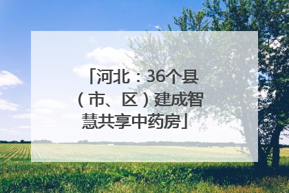 河北：36个县（市、区）建成智慧共享中药房