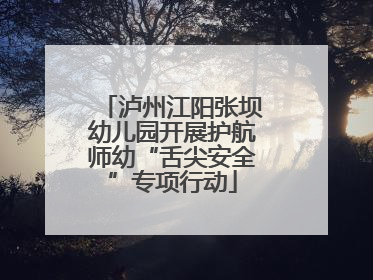 泸州江阳张坝幼儿园开展护航师幼“舌尖安全”专项行动