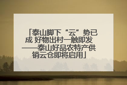 泰山脚下“云”势已成 好物出村一触即发——泰山好品农特产供销云仓即将启用