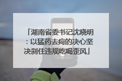 湖南省委书记沈晓明：以猛药去疴的决心坚决刹住违规吃喝歪风