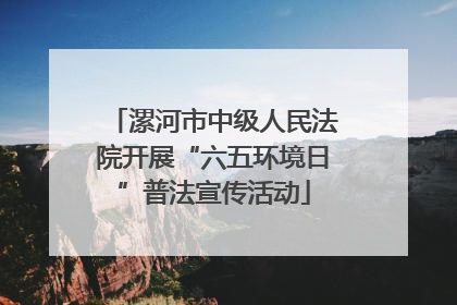 漯河市中级人民法院开展“六五环境日”普法宣传活动