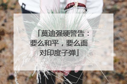 莫迪强硬警告：要么和平，要么面对印度子弹