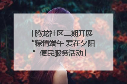 腾龙社区二期开展 “粽情端午 爱在夕阳”便民服务活动