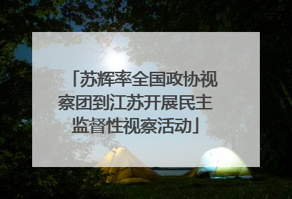 苏辉率全国政协视察团到江苏开展民主监督性视察活动