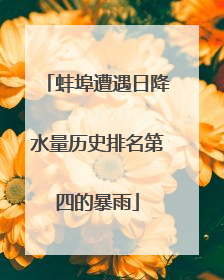 蚌埠遭遇日降水量历史排名第四的暴雨