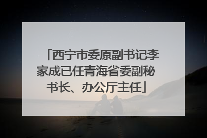西宁市委原副书记李家成已任青海省委副秘书长、办公厅主任