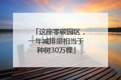 这座零碳园区，一年减排量相当于种树30万棵