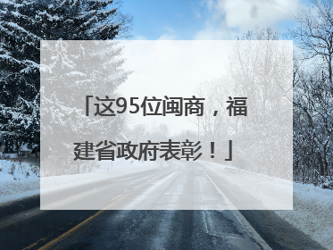 这95位闽商，福建省政府表彰！