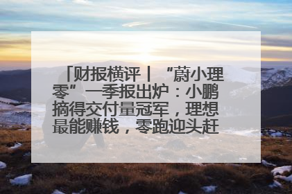 财报横评丨“蔚小理零”一季报出炉：小鹏摘得交付量冠军，理想最能赚钱，零跑迎头赶上，蔚来还在调整