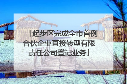 起步区完成全市首例合伙企业直接转型有限责任公司登记业务