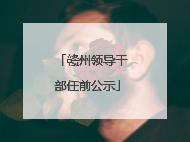 赣州领导干部任前公示