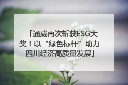 通威再次斩获ESG大奖！以“绿色标杆”助力四川经济高质量发展