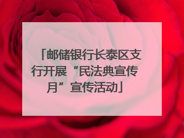 邮储银行长泰区支行开展“民法典宣传月”宣传活动