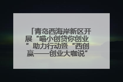 青岛西海岸新区开展“喵小创贷你创业”助力行动暨“西创赢——创业大咖说”主题活动