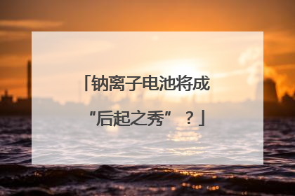 钠离子电池将成“后起之秀”？