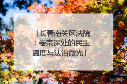 长春南关区法院：卷宗深处的民生温度与法治微光