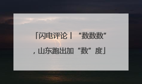 闪电评论丨“数数数”，山东跑出加“数”度