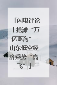 闪电评论丨抢滩“万亿蓝海” 山东低空经济乘势“高飞”
