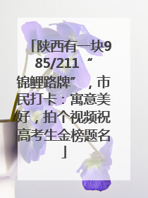 陕西有一块985/211“锦鲤路牌”，市民打卡：寓意美好，拍个视频祝高考生金榜题名