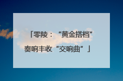 零陵：“黄金搭档”奏响丰收“交响曲”