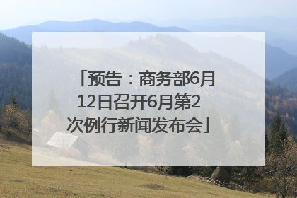 预告：商务部6月12日召开6月第2次例行新闻发布会