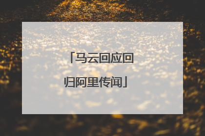 马云回应回归阿里传闻
