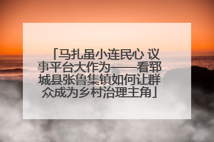 马扎虽小连民心 议事平台大作为——看郓城县张鲁集镇如何让群众成为乡村治理主角