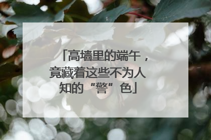 高墙里的端午，竟藏着这些不为人知的“警”色