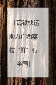 高铁快运助力广西荔枝“鲜”行全国