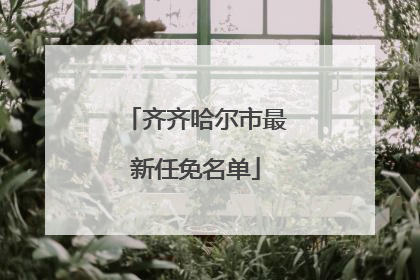 齐齐哈尔市最新任免名单