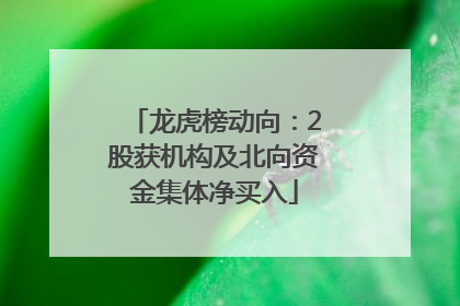 龙虎榜动向：2股获机构及北向资金集体净买入