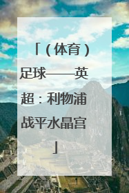 （体育）足球——英超：利物浦战平水晶宫