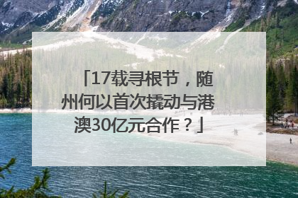 17载寻根节，随州何以首次撬动与港澳30亿元合作？
