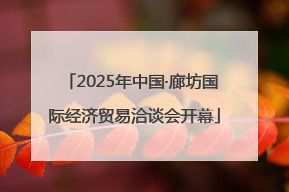 2025年中国·廊坊国际经济贸易洽谈会开幕