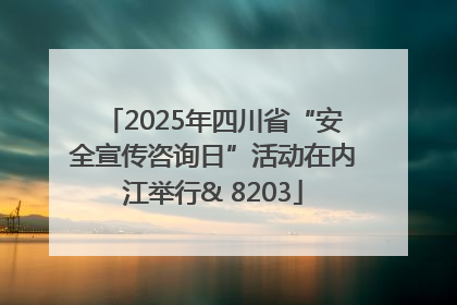 2025年四川省“安全宣传咨询日”活动在内江举行& 8203