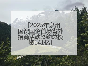 2025年泉州国资国企首场省外招商活动签约总投资141亿