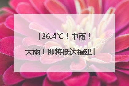 36.4℃！中雨！大雨！即将抵达福建