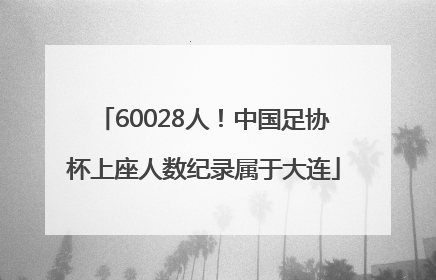 60028人！中国足协杯上座人数纪录属于大连