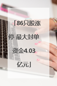 86只股涨停 最大封单资金4.03亿元
