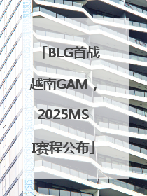 BLG首战越南GAM，2025MSI赛程公布